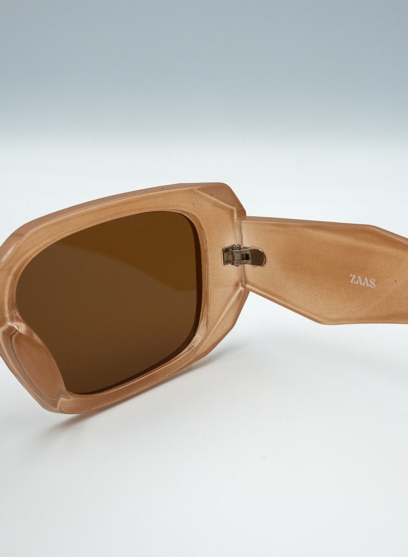 ZAAS Retro Hexagonal Sunglasses – Unisex Vintage Style - Image 3