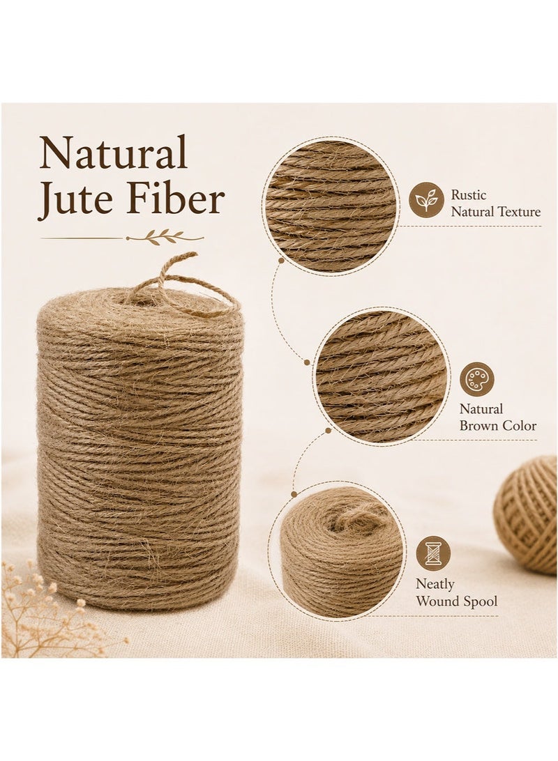 CUNUUDOOL Natural Gift Wrap Ribbons Twine Jute Twine 200m Long Twine String for Crafts Gift Wrapping Packing Gardening Crochet Knitting Macrame Decor (Brown 2mm×200m) - Image 5