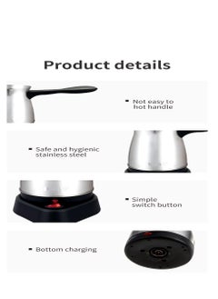 Disnie Electric Turkish Coffee Pot, Stainless Small Brewing Coffee Machine, Portable Mocha Latte Milk Espresso Coffee Maker Teapot Kettle 500ml Gives 5 cup of Coffee CEZVE Design Coffee Maker - pzsku/ZA7A9B5F89AB51F8DCF2EZ/45/_/1730810372/d509ea63-03a6-4ad4-9747-4b0b72aa5927