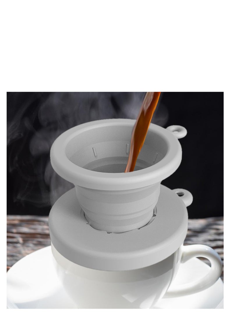 SYOSI - Silicone Coffee Dripper, Collapsible Coffee Dripper, Reusable Coffee Filter Cone, Collapsible Pour Over Coffee Dripper, Silicone Reusable Pour Over Coffee Maker For Home, Camping, Travel, Office - Image 1