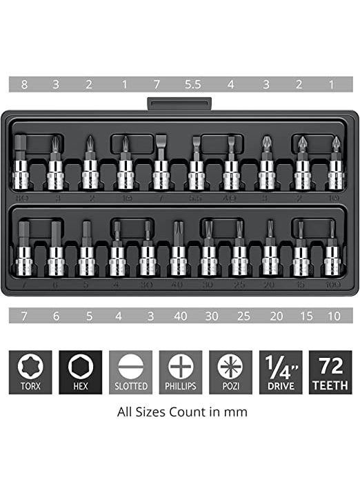 AZCONA IMPEX AZCONA IMPEX 46 in 1 Pcs Combination Wrench SetSocket Car Bike Repairing Hand Tool Long Handle Kit 46pcs Combo Tools Repair 14 Ratchet Torque Box for Spanner Force Multi Purpose Case  - Image 3