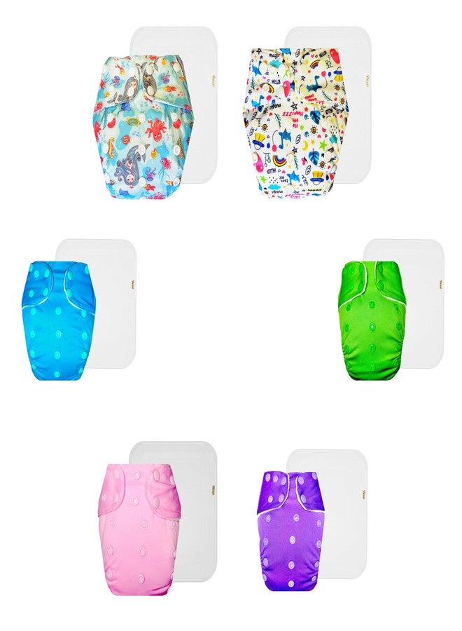 Dumbledo Premium Cloth Diaper with Cotton Insert (Pack of 6) | Soft & Gentle | Reusable & Washable | Quick Dry | Designed by Moms | 3 Months - 3 Years | Unisex Baby - Image 1