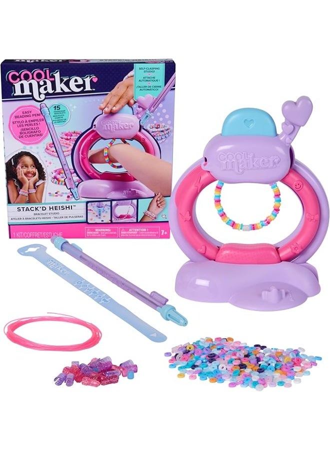 Stack'd Heishi Bracelet Studio with 1200+ Beads and Accessories for 15 Stylish Bracelets Automatic Threading for Ages 7+ - Image 1