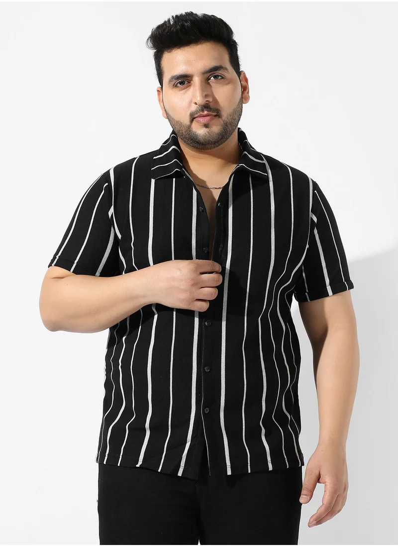 Instafab Plus Pencil Striped Shirt