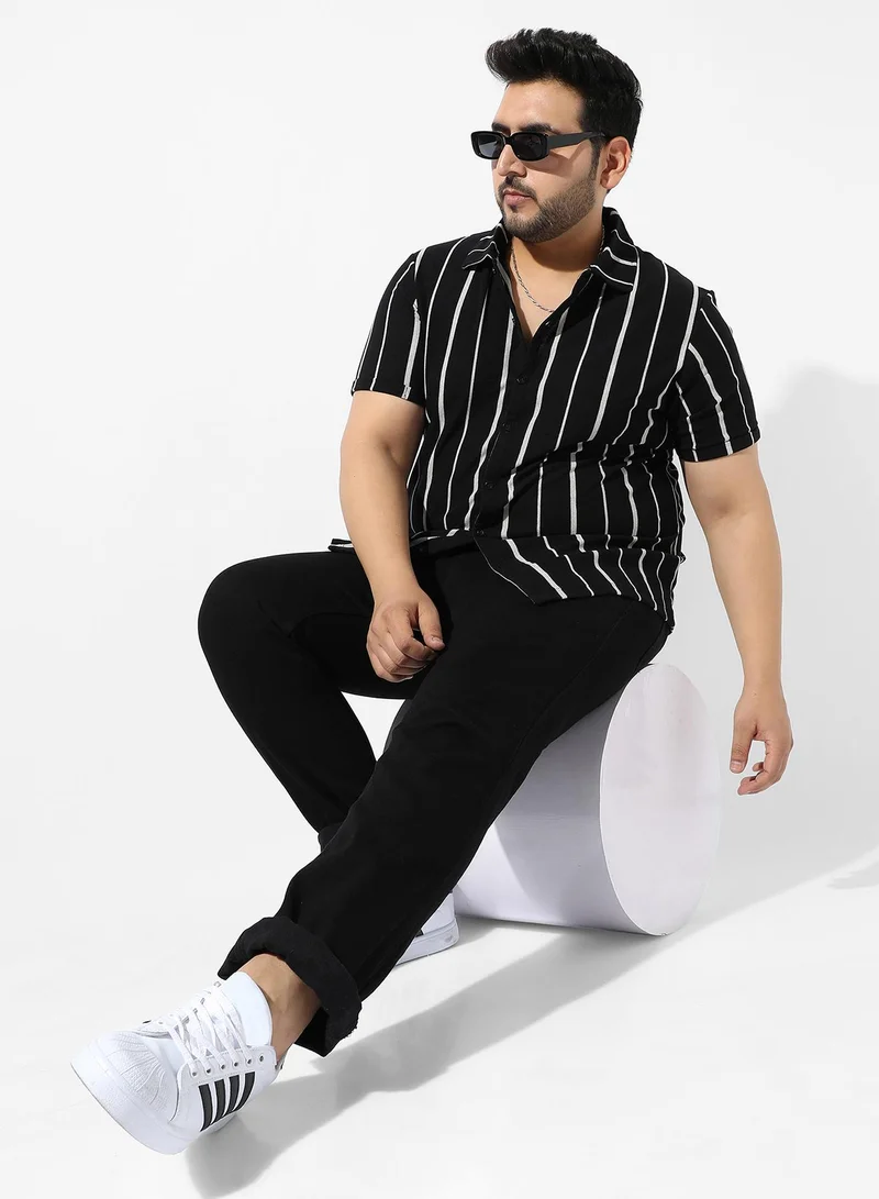 Instafab Plus Pencil Striped Shirt
