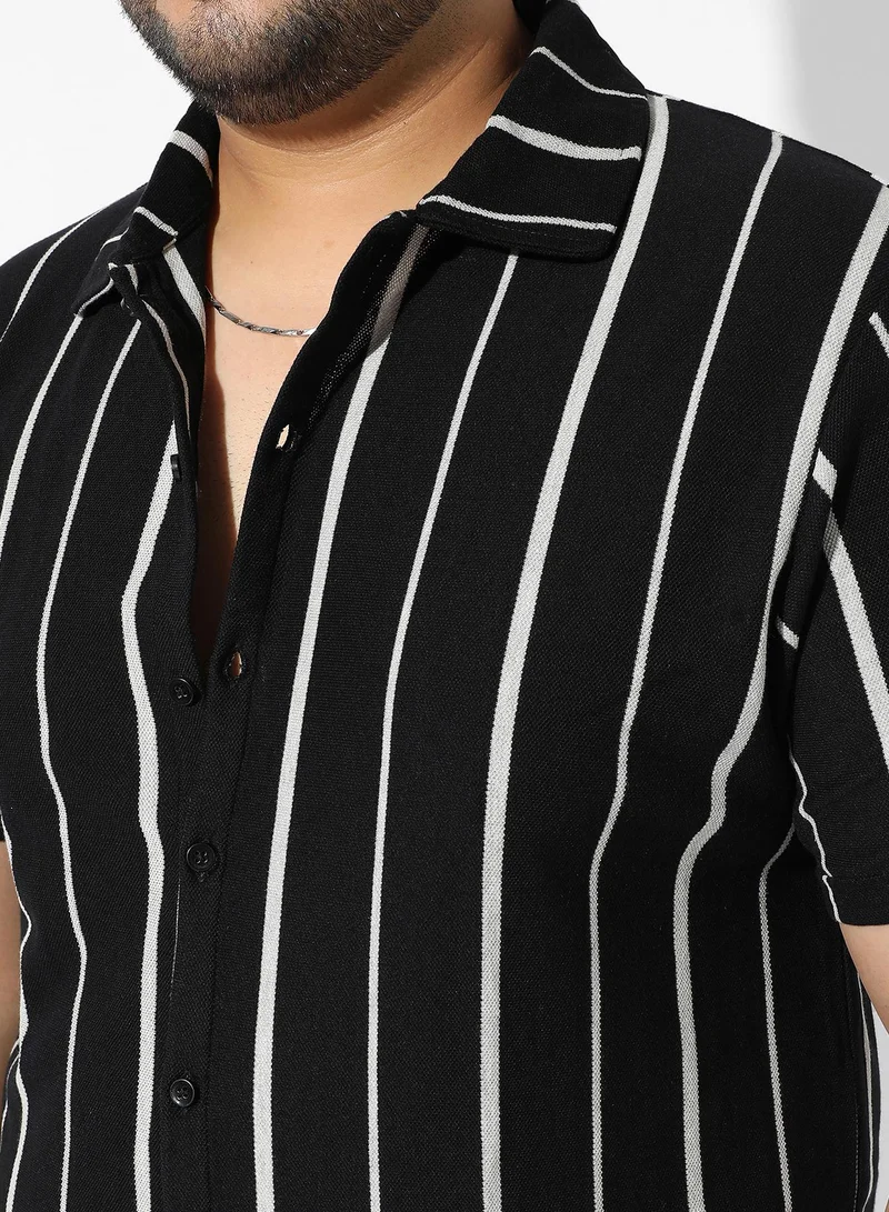 Instafab Plus Pencil Striped Shirt