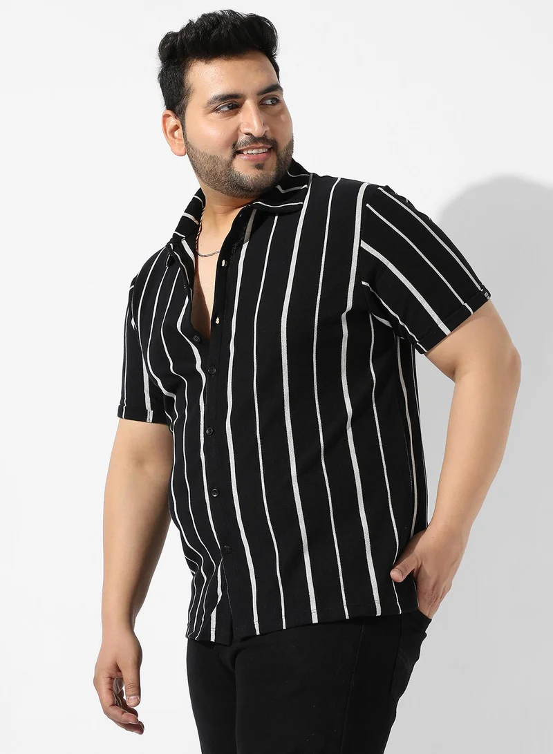 Instafab Plus Pencil Striped Shirt