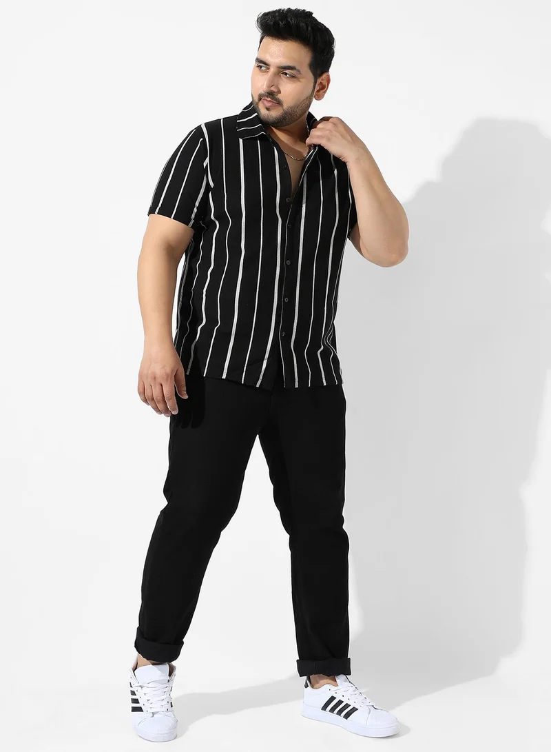 Instafab Plus Pencil Striped Shirt