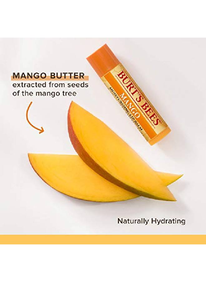 Burt's Bees 100% Natural Moisturizing Lip Balm Multipack Original Beeswax Coconut & Pear Vanilla Bean Mango & Wild Cherry With Beeswax & Fruit Extracts 6 Tubes - Image 4