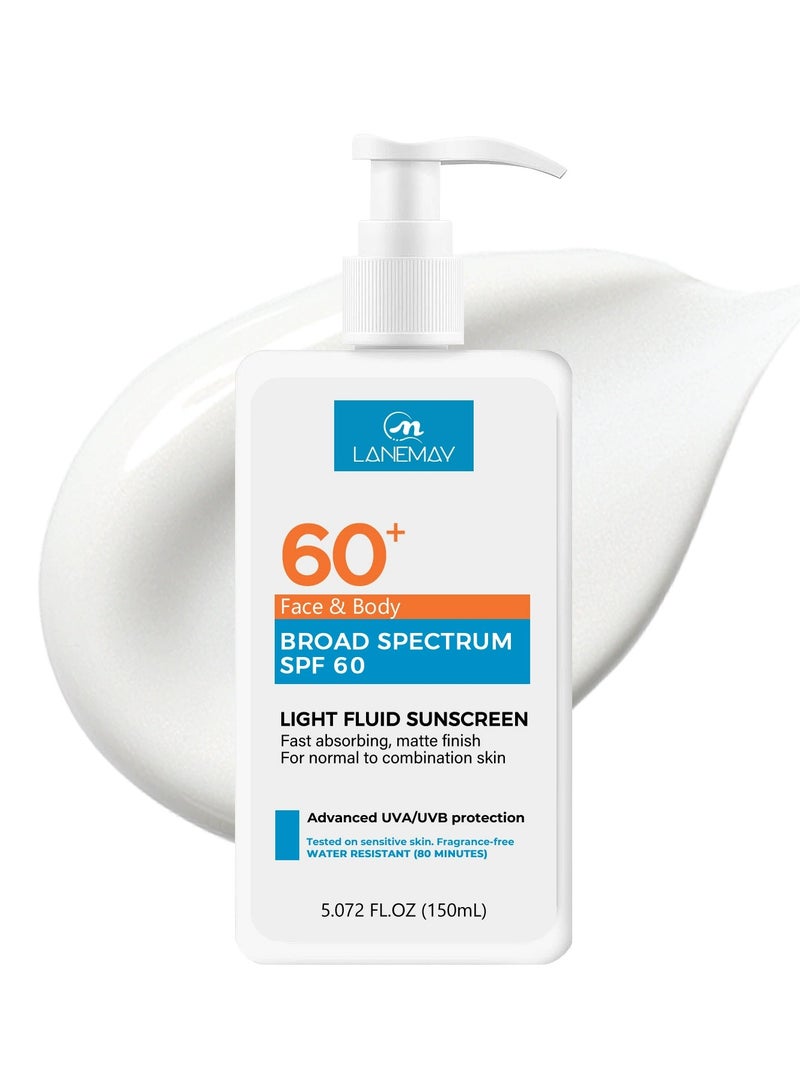 LANEMAY SPF60 Sunscreen Cream – Waterproof Sweatproof UV Protection Sunblock, Brightening Non-Greasy All Day Wear - Image 4