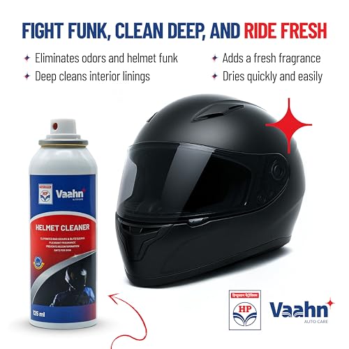 HP Vaahn Helmet Cleaner Spray - 125ml | Anti-Bacterial, Quick-Drying Foam for Helmet Interior & Exterior | Safe for Skin & Hair | Removes Bad Odor. - Image 3