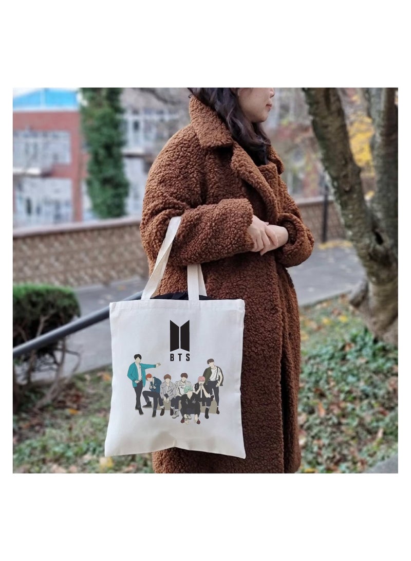 BTS - Cotton bags - Reusable cotton bags - Eco Friendly - Light Weight - For grocery, school, office, Travel - Image 5