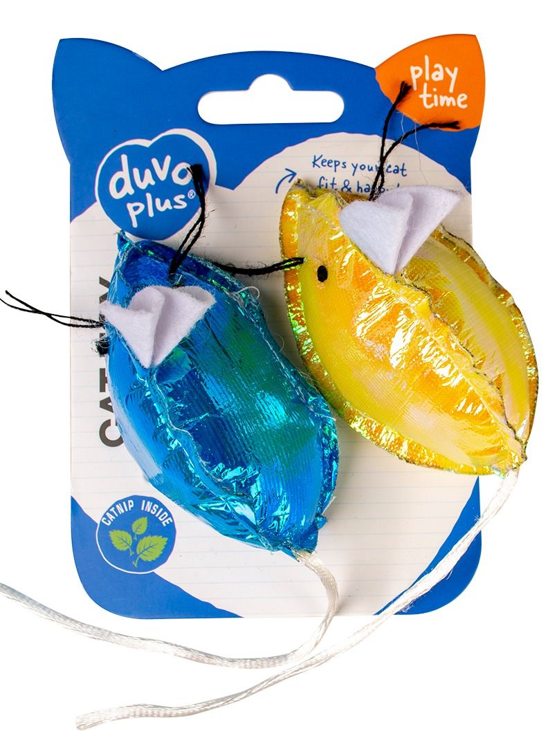 duvo Plus 2Pc Blinky Mice Toy For Cats Multicolor 16.5x5x4cm - Image 1