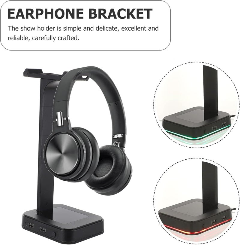 كلاراكو حامل سماعة الرأس Klarako، حامل سماعة الرأس متعدد الوظائف، حامل سماعة الرأس، حامل سماعة رأس للألعاب، سماعات رأس بمنفذ USB، حامل سماعة رأس بمنفذ USB، شاشة عرض متعددة الألوان - Image 3