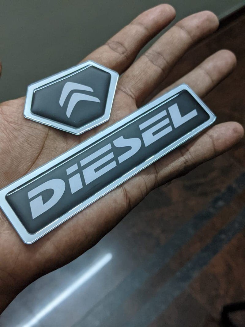 BIG FLAG BFRC 3D Gel Finish Car Fuel Badge - Black - Diesel - Sticker Universal for Specific Brand (FBBDVAR) (CITR0EN) - Image 3