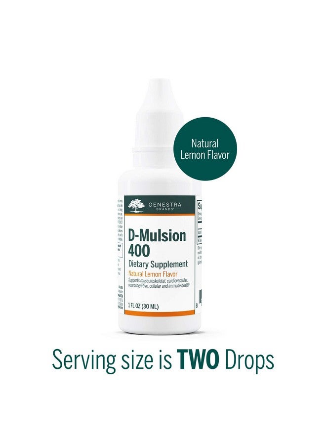 Genestra Brands D-Mulsion 400 - Liquid Vitamin D Supplement - Natural Lemon Flavor - 1,110 Servings - Image 3