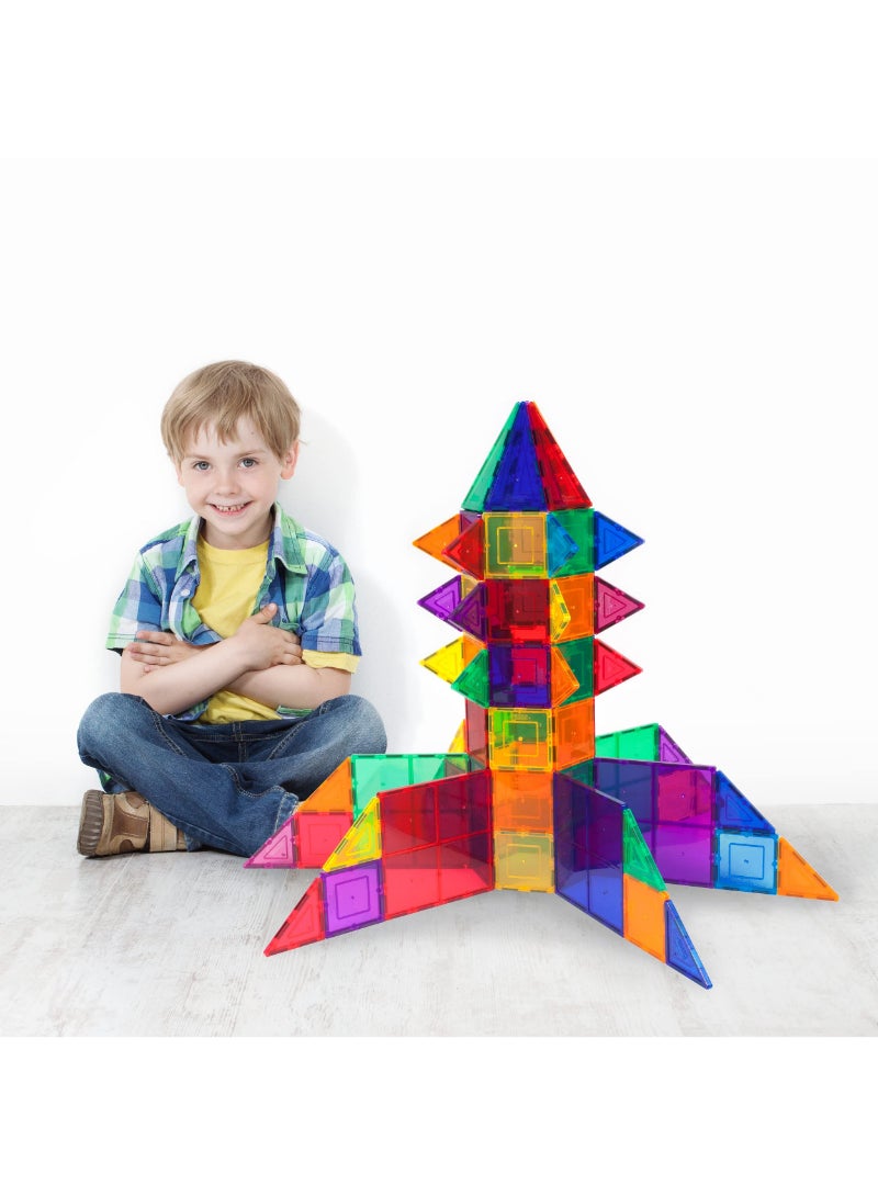 AROAQ Tiles Set Magnet Building Tiles Clear Magnetic 3D Building Blocks Construction 100Pcs - Image 3