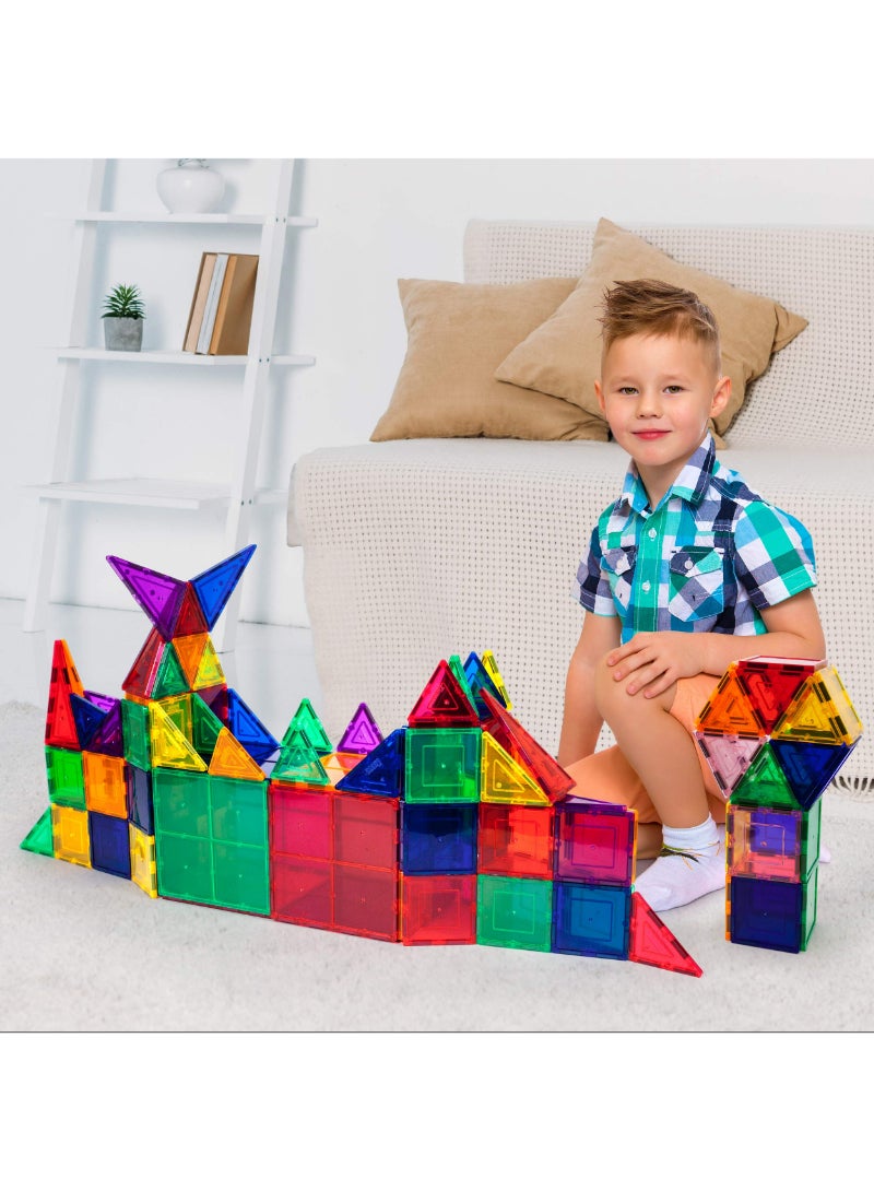 AROAQ Tiles Set Magnet Building Tiles Clear Magnetic 3D Building Blocks Construction 100Pcs - Image 2