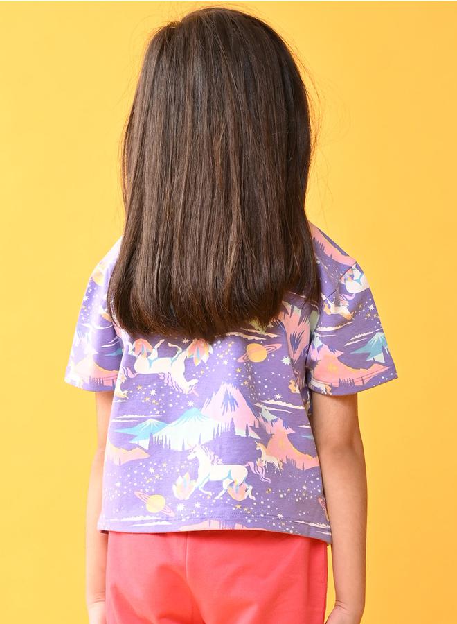 Anthrilo Unicorn Planet Graphic Print T-Shirt - Image 3