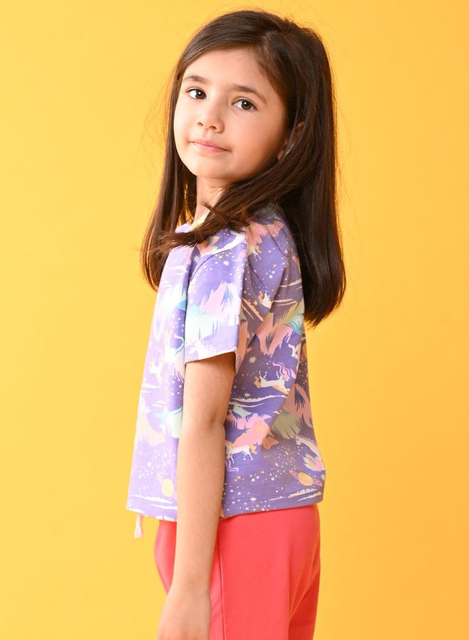 Anthrilo Unicorn Planet Graphic Print T-Shirt - Image 2