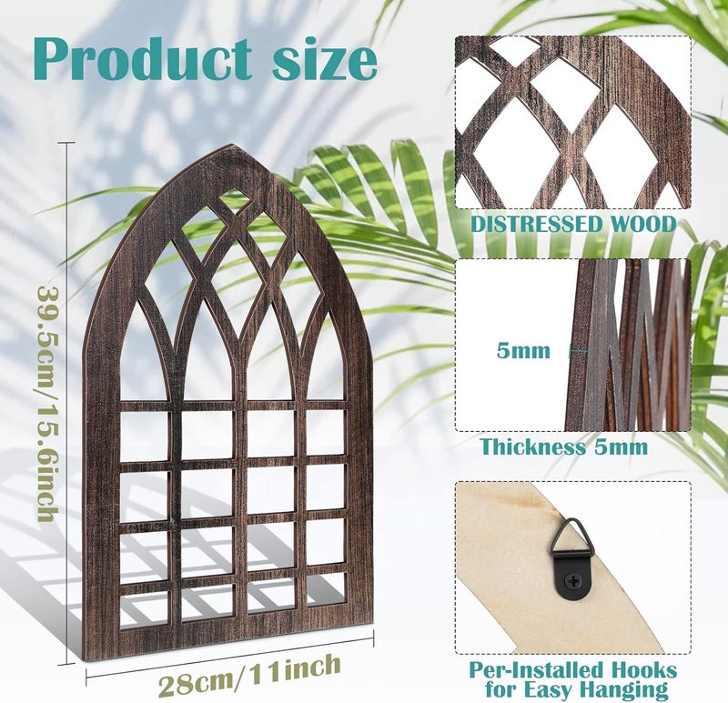 Yulejo 2 Pieces Rustic Window Frame Wall Decor - Image 2