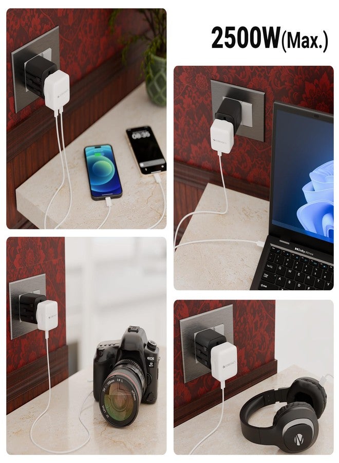 زيبونيكس محول سفر عالمي شامل من زيبرونيكس بقوة 2500 واط، يصل إلى 10 أمبير، مقبس ذو 9 فتحات، دبابيس قابلة للتبديل للاتحاد الأوروبي | كوريا | المملكة المتحدة | الولايات المتحدة | اليابان | أستراليا | الصين، حماية بالفيوز، للهواتف المحمولة والأجهزة اللوحية وأجهزة الكمبيوتر المحمولة وأجهزة العناية الشخصية (ترافميت 150) - Image 2