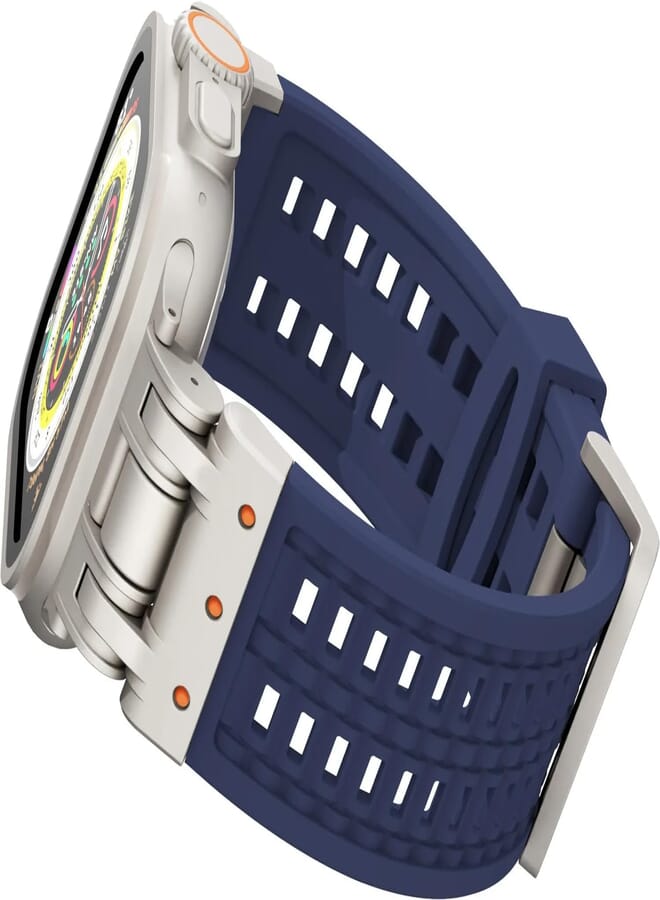 Next Store Double Claw Soft Silicone Strap | 49mm 45mm 44mm 42mm Ultra Straps with Durable Metal Connector Compatible with Iwatch ultra2|1|2|3|4|5|6|7|8|9|SE Soft Silicone Rubber Bands