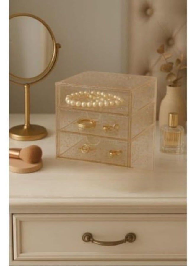 Acrylic jewelry organizer box, 3 drawers, transparent storage - Image 5
