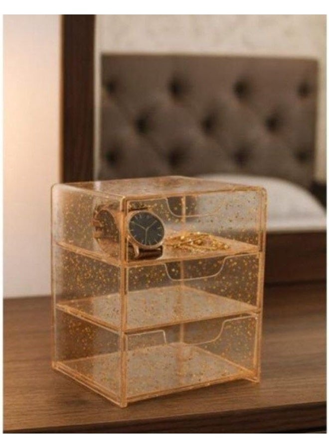 Acrylic jewelry organizer box, 3 drawers, transparent storage - Image 3