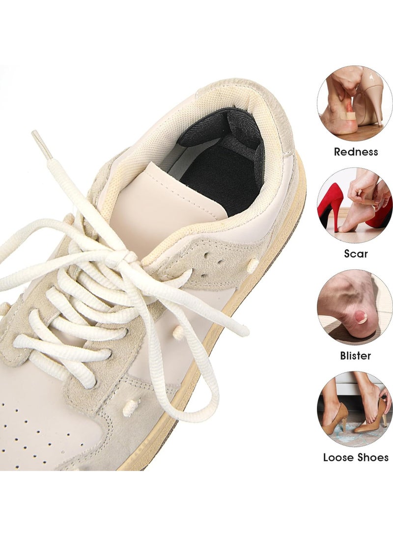 Heel Pads, 8-Piece Mesh Heel Grips for Inserting into Boots, for Loose or Too-Large Shoes, Reusable Heel Protectors Suitable for Women and Men, Anti-Blister Shoe Inserts, Heel Protectors, Black & Nude - Image 2