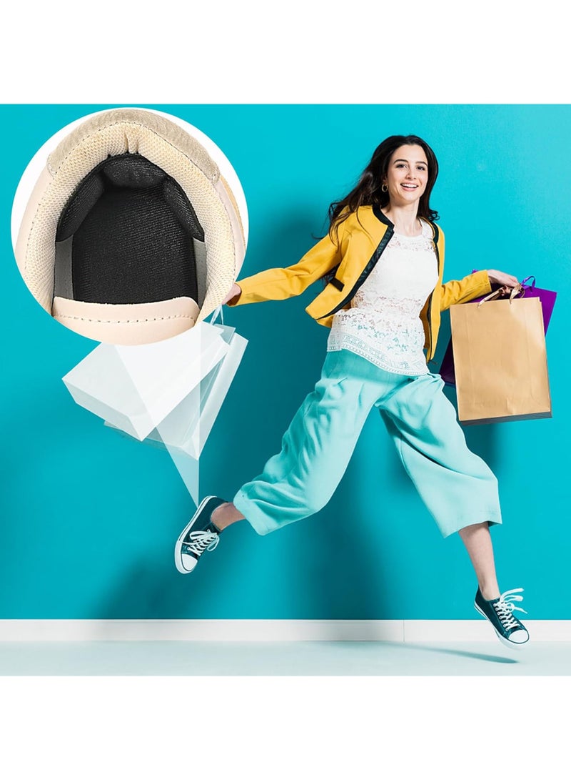 Heel Pads, 8-Piece Mesh Heel Grips for Inserting into Boots, for Loose or Too-Large Shoes, Reusable Heel Protectors Suitable for Women and Men, Anti-Blister Shoe Inserts, Heel Protectors, Black & Nude - Image 4