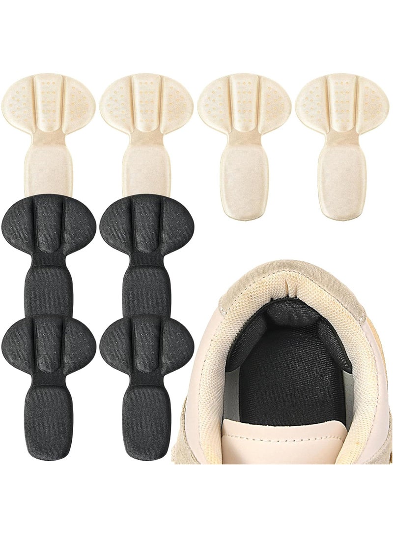 Heel Pads, 8-Piece Mesh Heel Grips for Inserting into Boots, for Loose or Too-Large Shoes, Reusable Heel Protectors Suitable for Women and Men, Anti-Blister Shoe Inserts, Heel Protectors, Black & Nude - Image 5