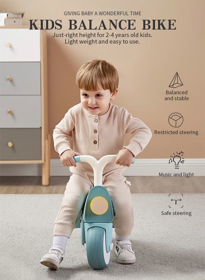 Baby Balance Bike, Adjustable Toddler Bike with Bright Front Light, Balance Car with Push Handle, No Pedal Baby Balance Bike with Music , Perfect for Indoor and Outdoor Riding, Improves Balance and Coordination  - Image 2