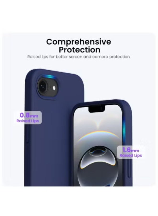 تايجر iPhone 16e Case 6.1-Inch (2025 Model) – Liquid Silicone Soft Gel Rubber Protective Phone Cover | Shockproof & Anti-Scratch with Microfiber Lining | Slim, Durable & Lightweight Full-Body Protection | Stylish Midnight Blue Case for Comfortable Grip & Maximum Safety - Image 3