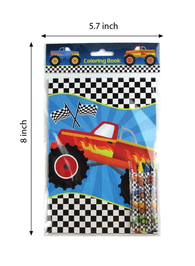 TINYMILLS Monster Truck Coloring Book Set with 12 Coloring Books and 48 Crayons Monster Truck Birthday Party Supplies Favor Bag Filler Carnival Prizes Rewards Classroom Party - Image 4