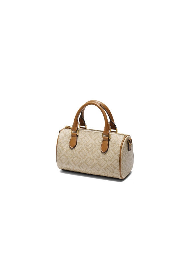 Belle [new Year Gift] Women's Handbag, 2025 New Seagull Monogram Shoulder Bag Crossbody Boston Bag X7368cx5, Apricot Color - Image 4