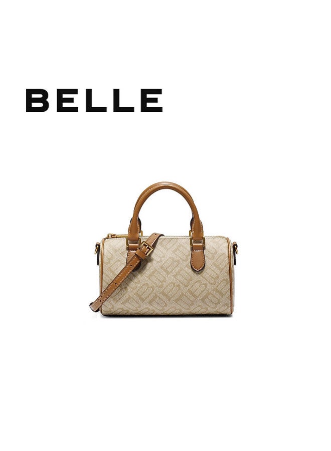 Belle [new Year Gift] Women's Handbag, 2025 New Seagull Monogram Shoulder Bag Crossbody Boston Bag X7368cx5, Apricot Color - Image 1