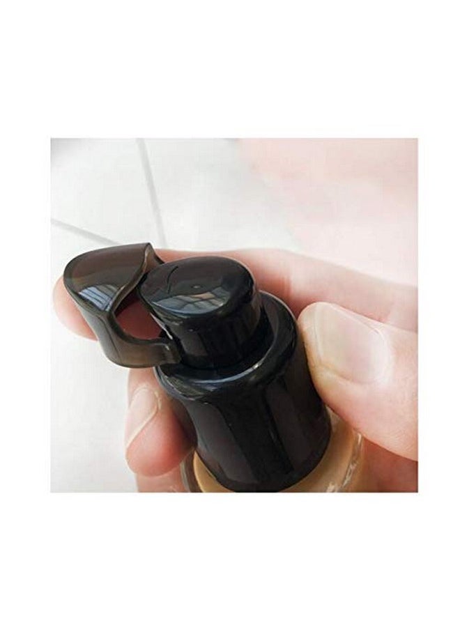 ericotry - 10Pcs 410/20Mm Plastic Replacement Pump Top Head Cosmetic Liquid Foundation Makeup Pump Replacement With Rotate Lock And Cover For Foundation Lotion Essence (Black) - Image 1