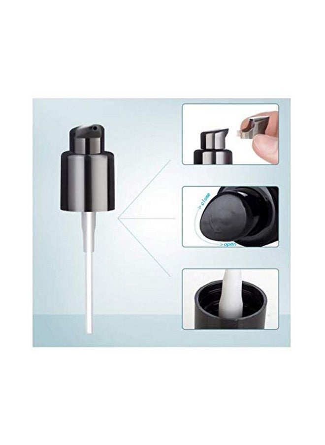 ericotry - 10Pcs 410/20Mm Plastic Replacement Pump Top Head Cosmetic Liquid Foundation Makeup Pump Replacement With Rotate Lock And Cover For Foundation Lotion Essence (Black) - Image 1