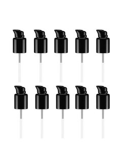 10Pcs 410/20Mm Plastic Replacement Pump Top Head Cosmetic Liquid Foundation Makeup Pump Replacement With Rotate Lock And Cover For Foundation Lotion Essence (Black)