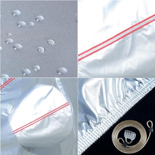 Tecoom Hard Shell Zipper Design Waterproof UV-Proof Windproof Car Cover for All Weather Indoor Outdoor Fit 216-230 Inches Full-Size SUV/Van - Image 5