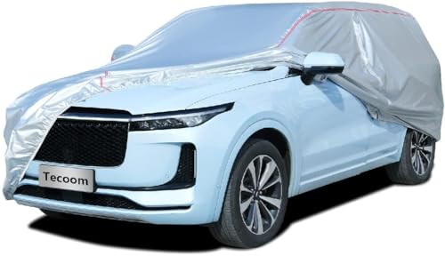Tecoom Hard Shell Zipper Design Waterproof UV-Proof Windproof Car Cover for All Weather Indoor Outdoor Fit 216-230 Inches Full-Size SUV/Van - Image 1