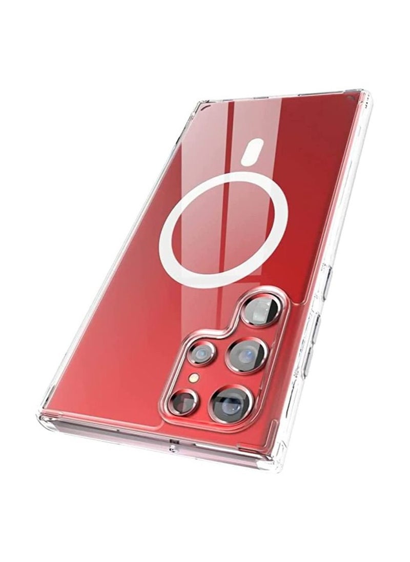 Generic Compatible with MagSafe Case for Samsung Galaxy S22 Ultra, Shockproof, Acrylic Back, Magnetic Transparent Case  - Image 1