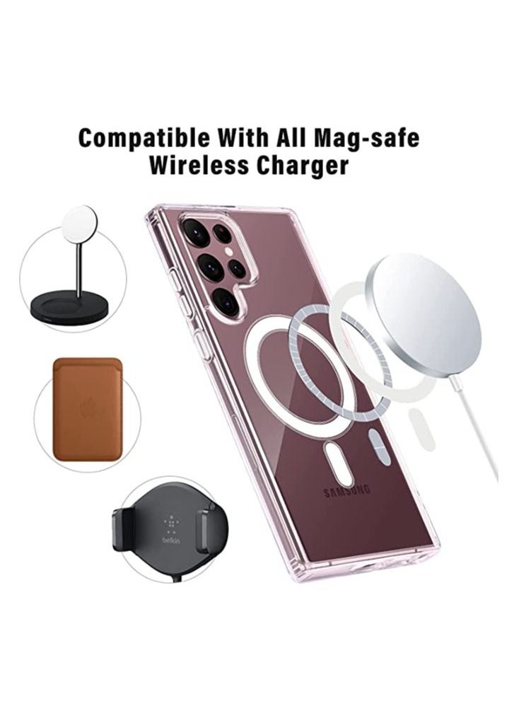 Generic Compatible with MagSafe Case for Samsung Galaxy S22 Ultra, Shockproof, Acrylic Back, Magnetic Transparent Case  - Image 3