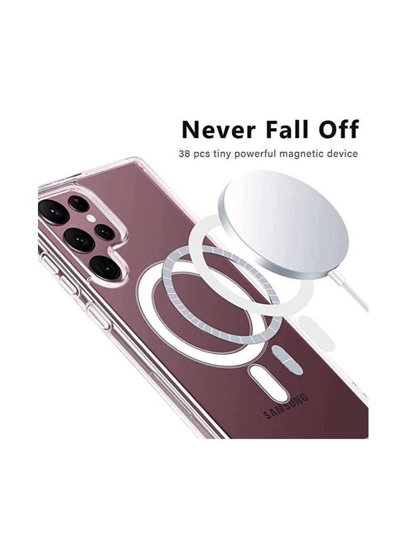 Generic Compatible with MagSafe Case for Samsung Galaxy S22 Ultra, Shockproof, Acrylic Back, Magnetic Transparent Case  - Image 2