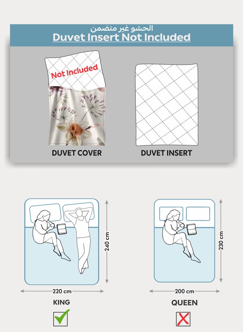 Donetella Printed Duvet Set, King Size 220x240 cm - 6-Pcs Bed Set, Microfiber Fabric - 1 Duvet Cover, 1 Fitted Sheet, 2 Pillow Shams, 2 Pillowcases (Filler Not Included)  - Image 2