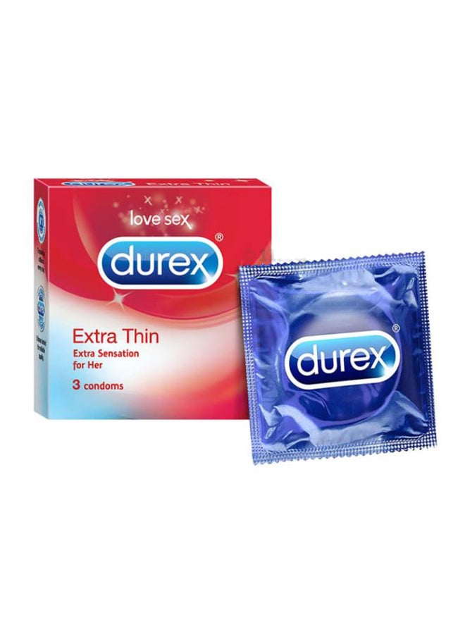 Durex Extra Thin Condom - 3 Pieces - Image 2