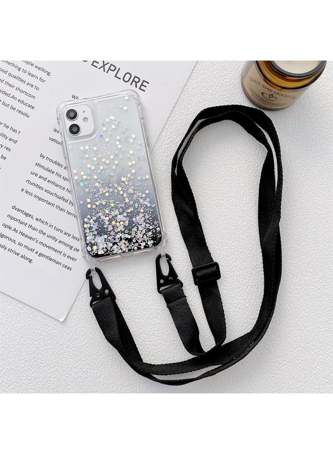 زبون جراب لهاتف iPhone 13 mini، جراب مقاوم للصدمات سميك من مادة TPU الإيبوكسي اللامعة المتدرجة مع حبل رقبة عريض - Image 1