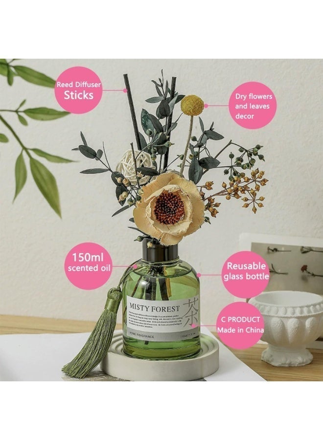 SODANEED Reed Diffuser Set, 150ml Aromatherapy Diffuser with Dry Flowers Decor, Reed Diffusers Oil, Home & Office Decor Room Car Fragrance, Scented Oil Diffusers Gift Set - Image 3
