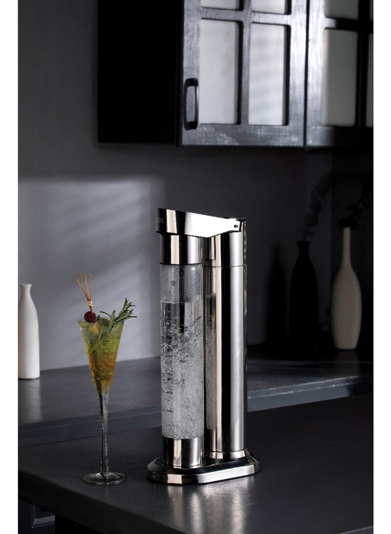 LePRESSO Sparkling Water Maker with 1+ Capsules & Slow-Fast Releasing System / Dual Bottle Support 500ml-350ml / Explosion-Proof Pet BPA Free / Co2 Chargers / CO2 Capsule Compatible / Easy to Clean - Silver - Image 2